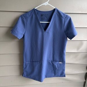 Figs Technical Collection Scrub Top Womens XXS Blue‎ FW1000 #1525 Career Nurse